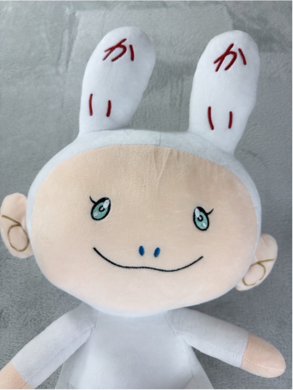 Takashi Murakami Kaikai Kiki Plush Toy Blue Eyes White - Picture 10 of 16